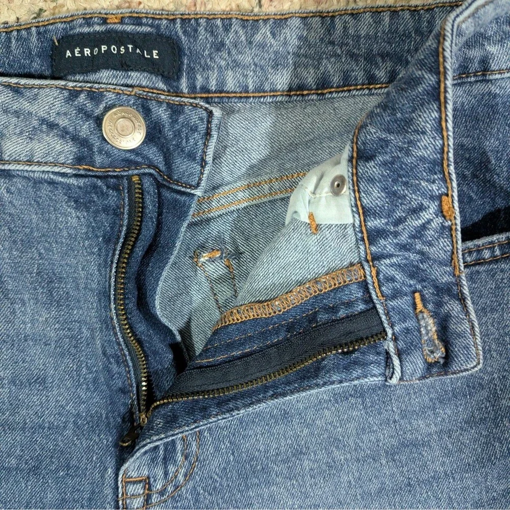 Aeropostale Blue Jeans Womens Size 14 Reg Stretch Denim Mid Rise Ankle Straight - Picture 4 of 10